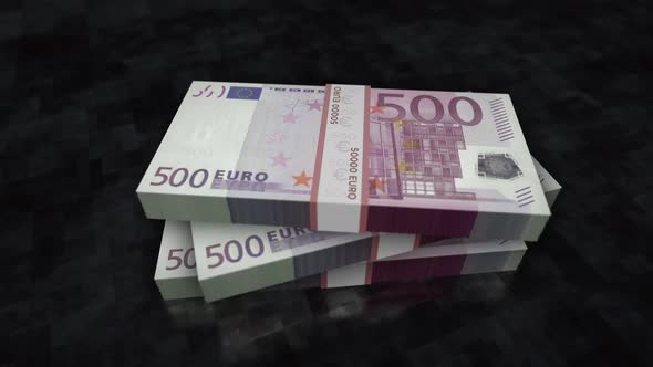Euro 500 money banknote pile packs alt