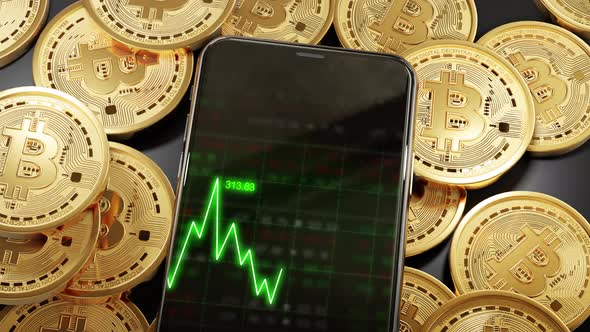 Phone Stock markets up trend on Bitcoin Crypto currency