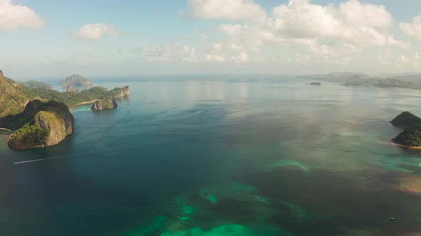 Seascape with Tropical Islands El Nido, Palawan, Philippines alt