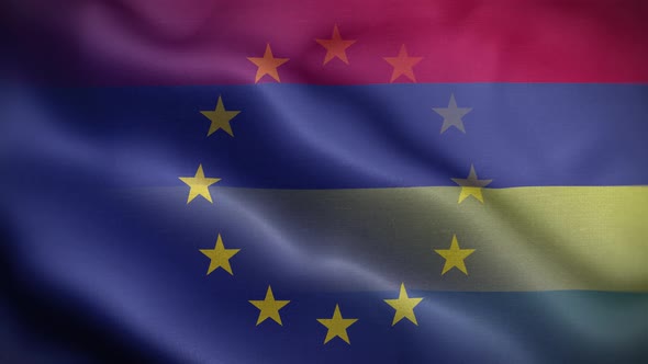 EU Mauritius Flag Loop Background 4K