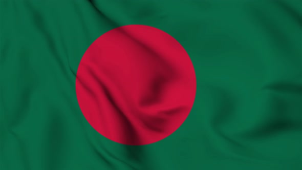 Bangladesh flag seamless closeup waving animation