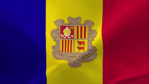 Andorra Waving Flag 4K Moving Wallpaper Background alt