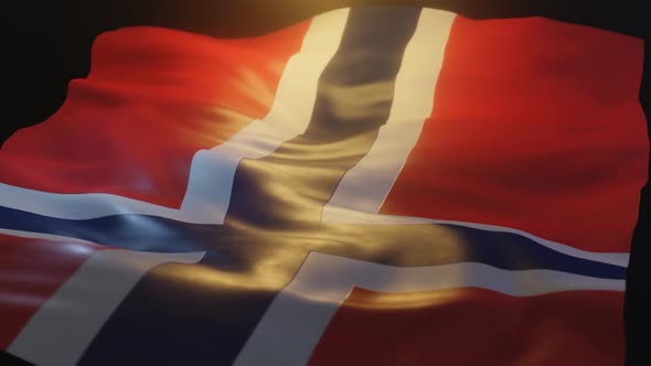 Norway Flag Low Angle View