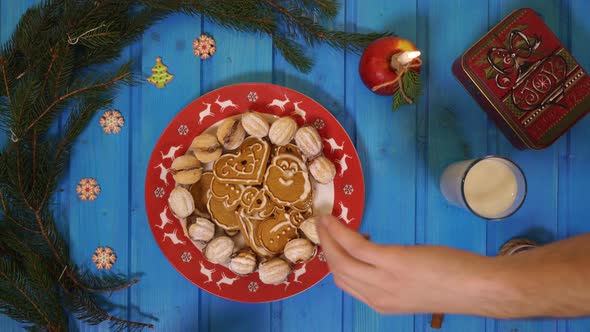 Taking cookies from a plate alt