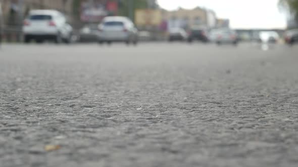 Cars Drive Along The Roads Of The City alt