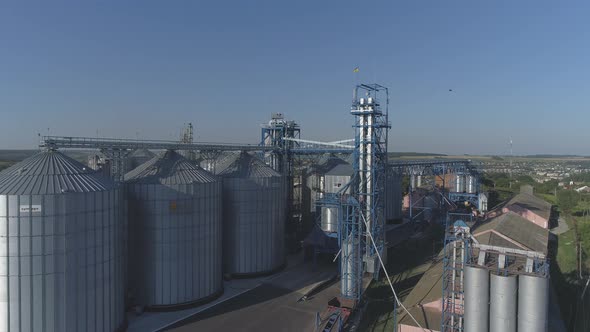 Aerial shot of an industrial factory alt