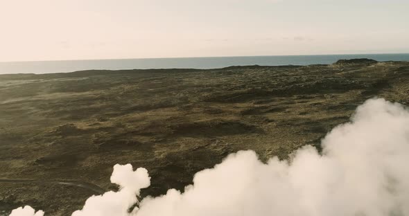 Aerial View of Gunnuhver Hot Springs in Iceland alt
