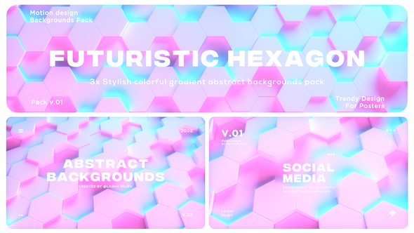 Colorful Hexgon Flowing Background