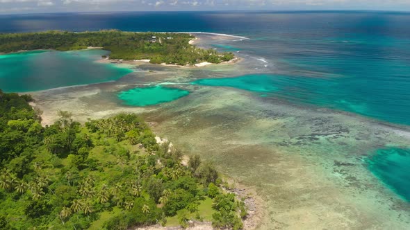 Drone view of small islands, Efate Island, Vanuatu, Port Vila