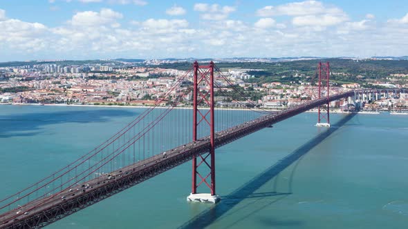 4K timelapse of 25 de Abril (April) Bridge in Lisbon - Portugal - UHD