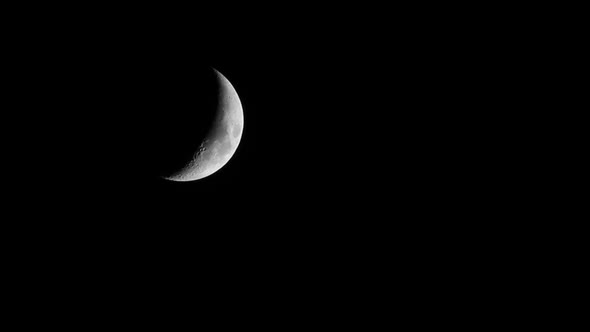 Half Moon in the Night Sky