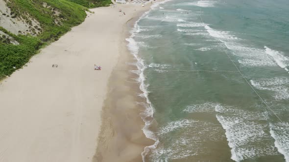 Sea Waves And Beach Aerial View