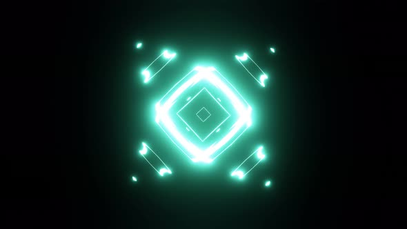 Rotation of an Abstract Iridescent Neon Figure of Mint Color alt