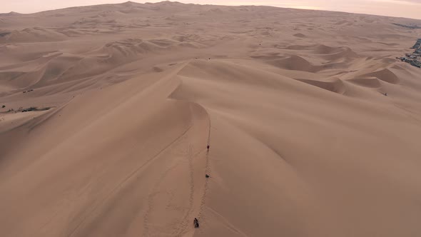 Reveal shot of the desert in Ica, Peru 4K