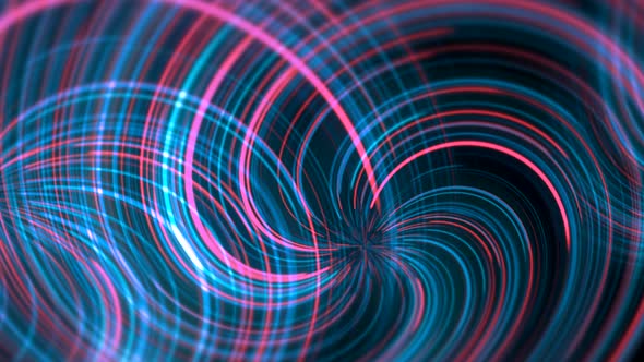 abstract neon 4k background ultraviolet spectrum, glowing lines rotating circles spiral virtual real