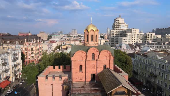 Architecture of Kyiv, Ukraine : Golden Gate. Aerial View alt