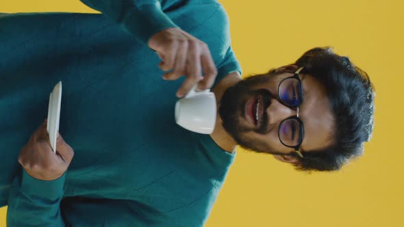 Young Man Drinking Coffee alt