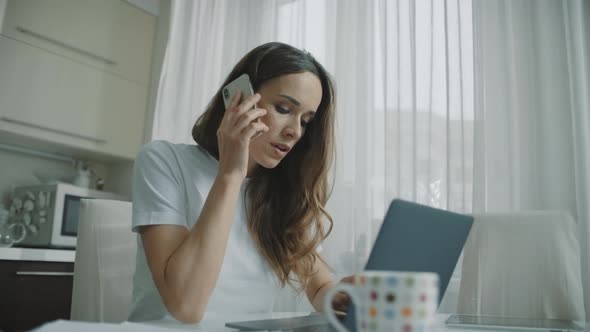 woman talking on phone