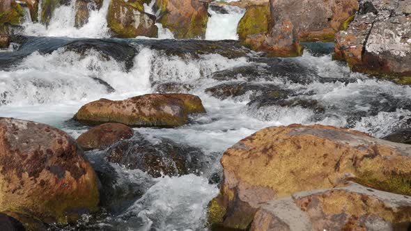 River and Cascades of Dynjandi Falls Westfjords Iceland alt