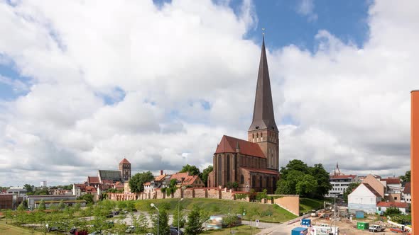 View of Sankt-Petri-Kirche in Rostock, Germany 