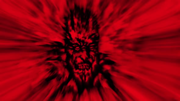 Rage Zombie Face in Red Color