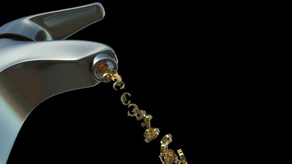 Dripping Tap With Golden Euro Coins alt