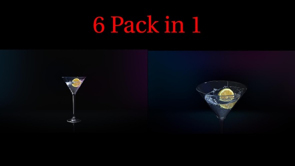 Cocktail With Lemon 4K 6 pack in 1