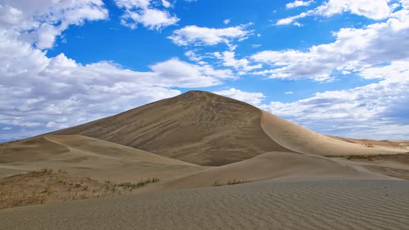 Barkhans in Mongolia Sandy Desert