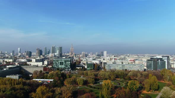 east european, polish city Warsaw fights against smog and environmental pollution to become eco-frie alt