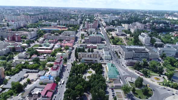 View From Above on City of Lipetsk in Russia