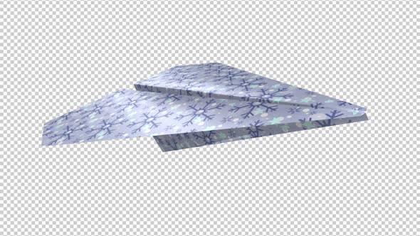 Xmas Paper Plane - Blue Snowflakes - Transparent Loop