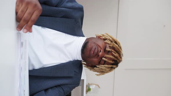 Online Conference Relaxed Black Man Careless Work alt