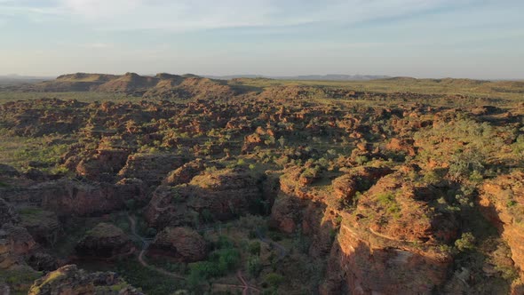 Mirima National Park, Kununrra, Western Australiaw 4K Aerial Drone