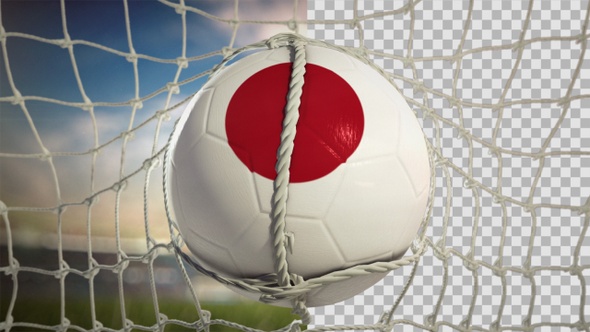 Soccer Ball Scoring Goal Day Frontal - Japan