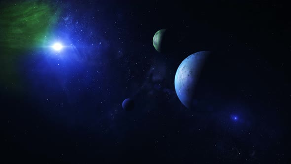 A Distant Star System With Alien Planets alt