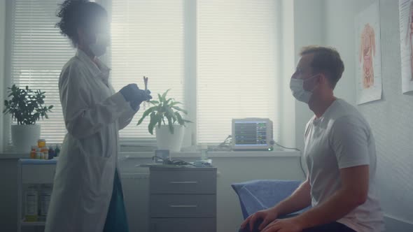 Doctor Making Pcr Test Patient in Office Hospital alt