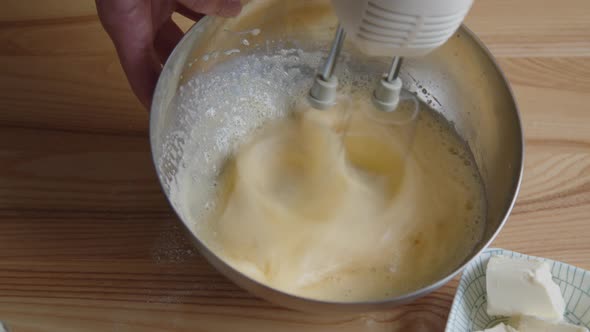 Mixing Eggs Into Creamy Foam
