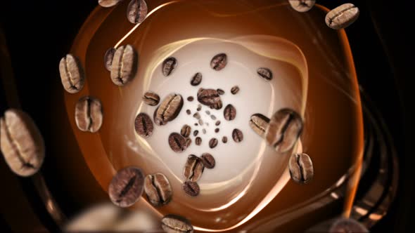 Falling Roasted Coffee and Liquid Rings alt