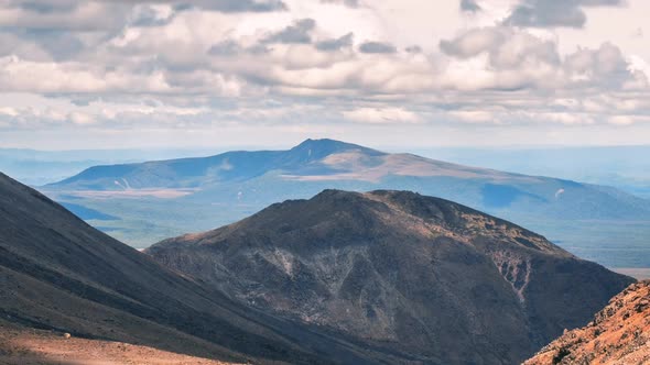 Clouds in Tongariro National Park in Wild Volcanic Nature of New Zealand Landscape alt