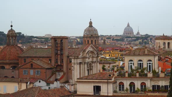 Panoramic View of Historic Center of Rome