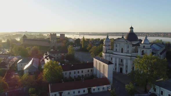 Morning Flight Over Lubart's Castle and the Church of the Apostles Peter and Paul alt