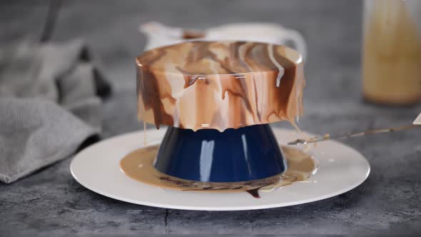 A Pastry Chef Makes a Modern Mousse Cake with Mirror Glaze