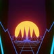 Neon Sun And Mountains Loop - VideoHive Item for Sale