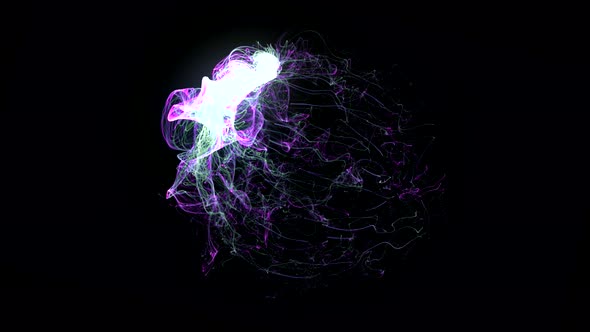 Round Ball Sphere From Flying Space Dust Nebula Background alt