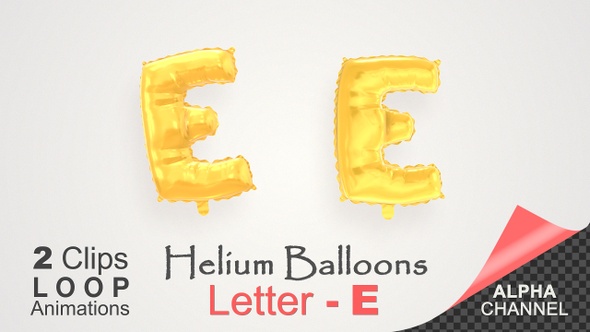 Helium Gold Balloons With Letter – E