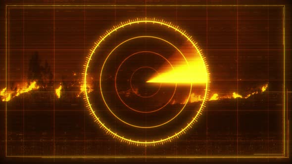 Abstract Fire Watch Radar Monitor Screen Background Loop