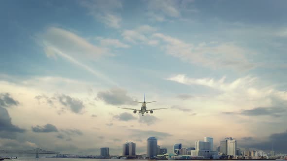 Airplane Landing New Orleans USA alt