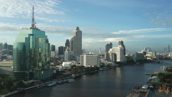 Beautiful building architecture around Bangkok city in Thailand alt