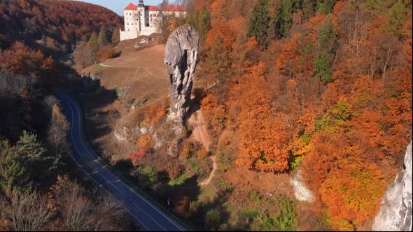 Aerial View of Pieskowa Skala Castle alt