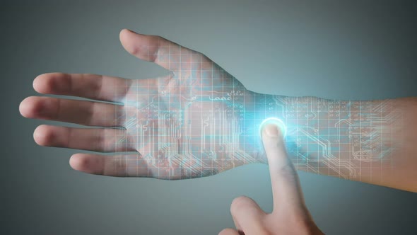 Digital cybernetic hand of the future alt